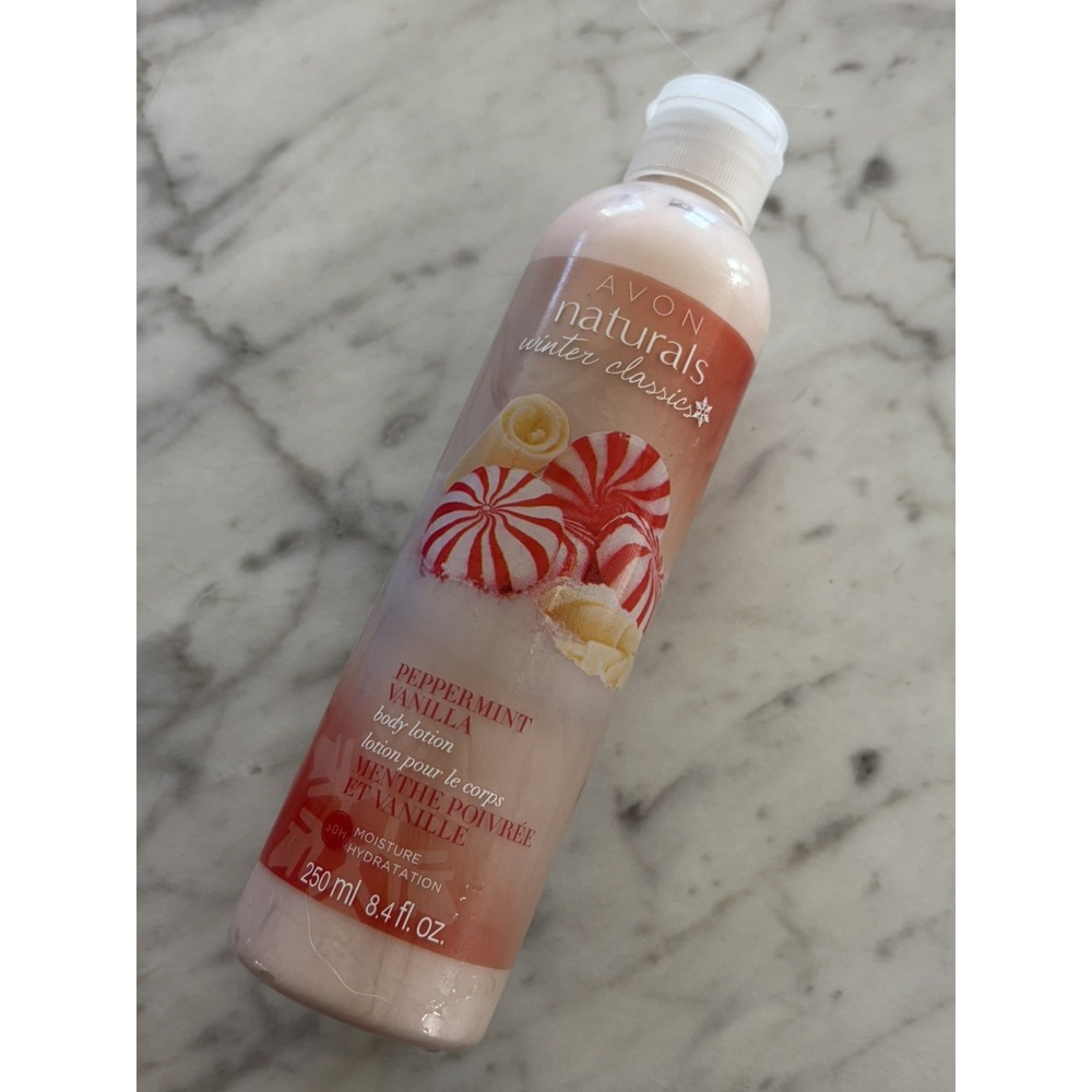 Avon Naturals Winter Christmas Classics Peppermint Vanilla Body Lotion Cream 8.4
